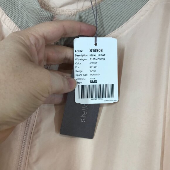 STELLA MCCARTNEY - WOMEN'S 36 - SOFT PEACH SHORT SLEEVE V NECK FULL ZIP ROMPER - Picture 4 of 11